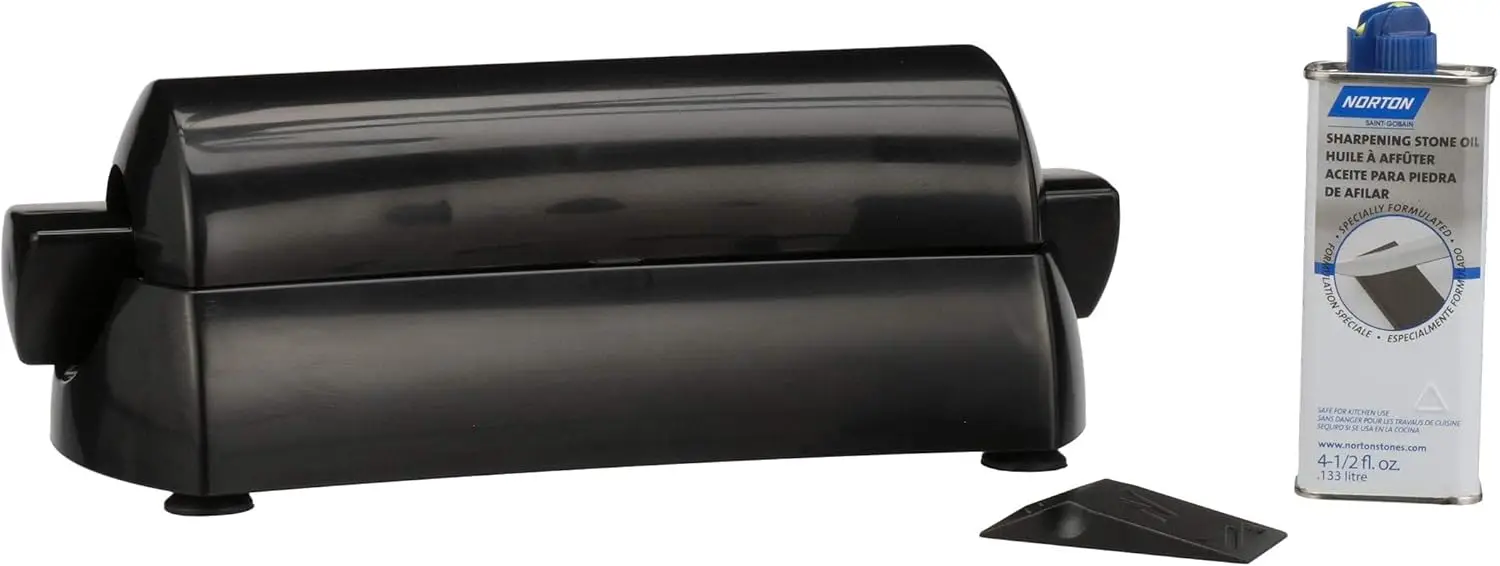 Professional Knife Sharpener Kit with Coarse, Medium, Fine Stones, Oil & Angle Guide