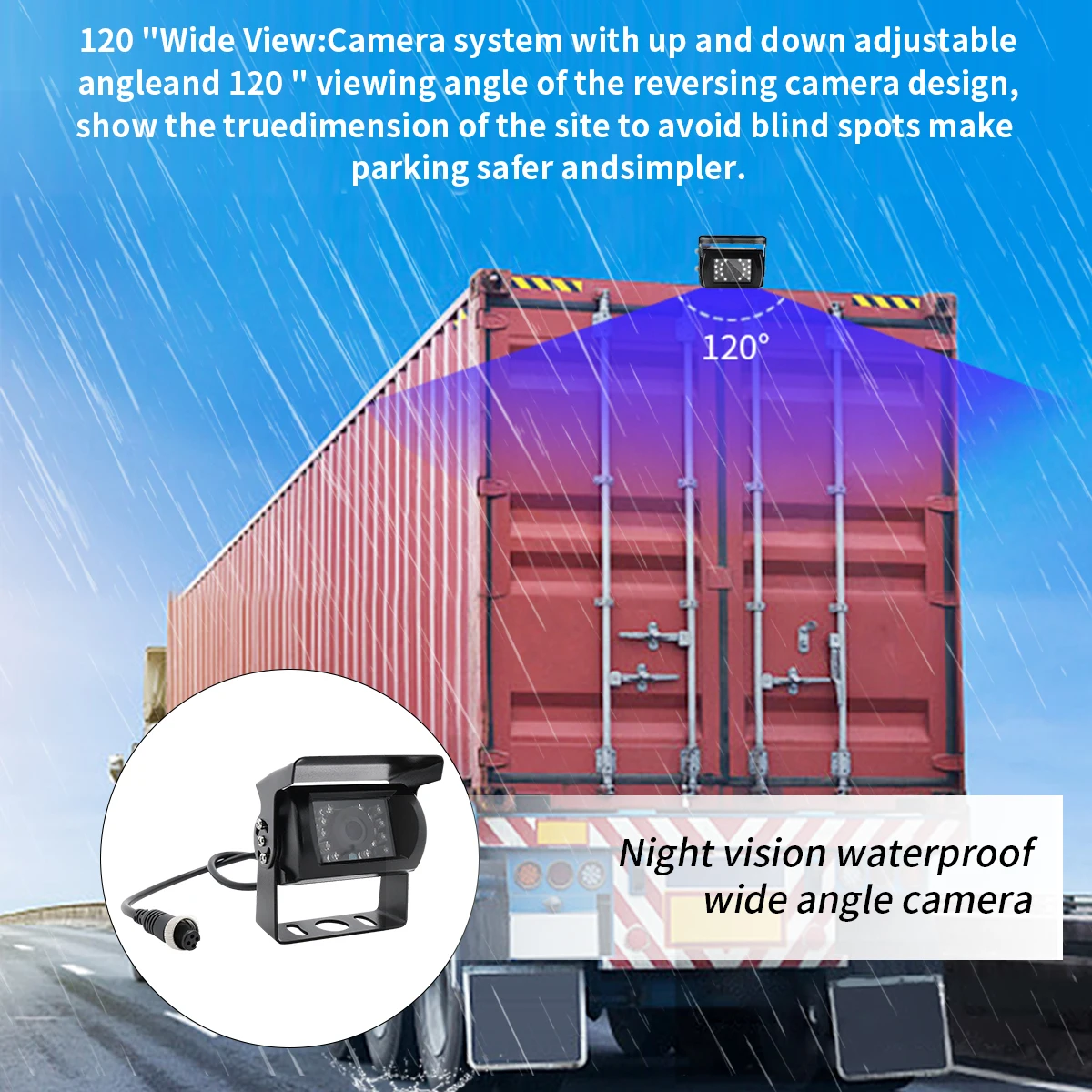 1080P IR Car Rear View Waterproof Dust Proof IP69K  Night Vision Camera for Truck Bus Van Parking Camera for Monitor