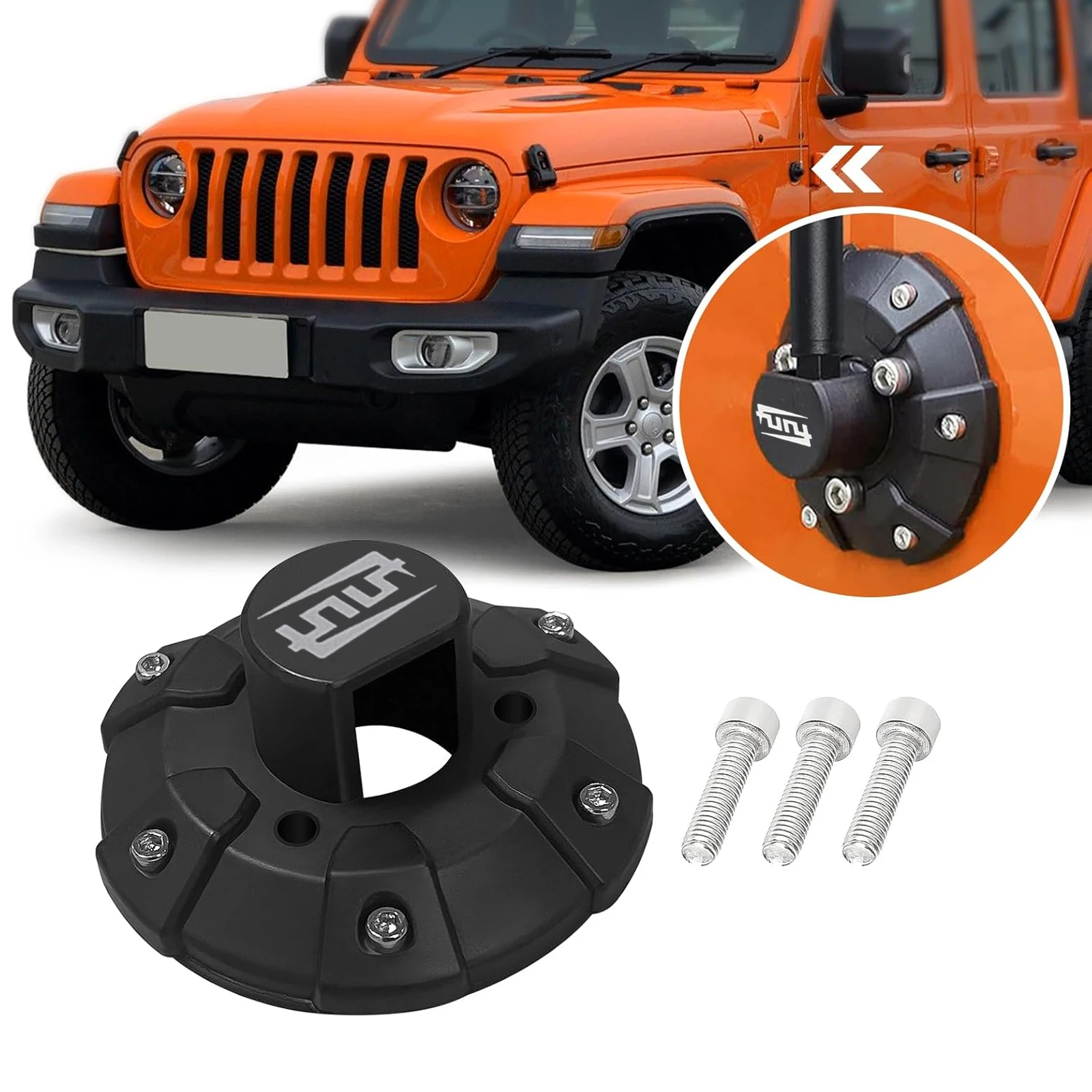 

Car Antenna Base Cover For Jeep Wrangler JK JL 2007-2024 & Gladiator JT 2019-2024 Aerial Bottom Cover Trim Exterior Accessories