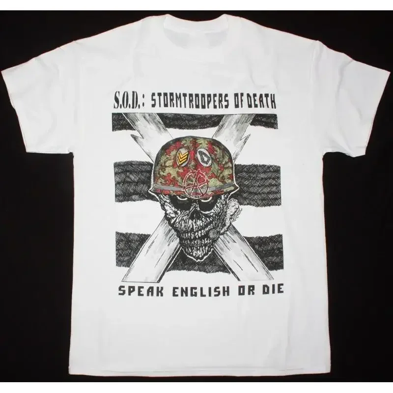 S O D Speak English Or Die White All Size to 5XL T Shirt AC657
