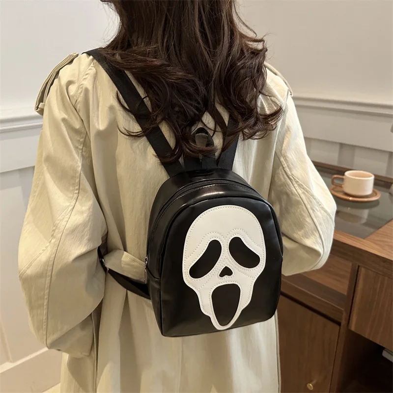 Women's Bag 2025 New Style fashionable and individual skull backpack niche design women's backpack