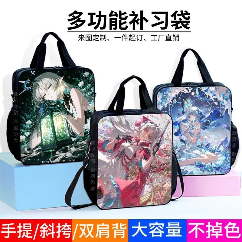 

Katricia Student Tote Mingchao Anime Elementary School Canvas Tutoring Bag Single Shoulder Backpack Crossbody Anime