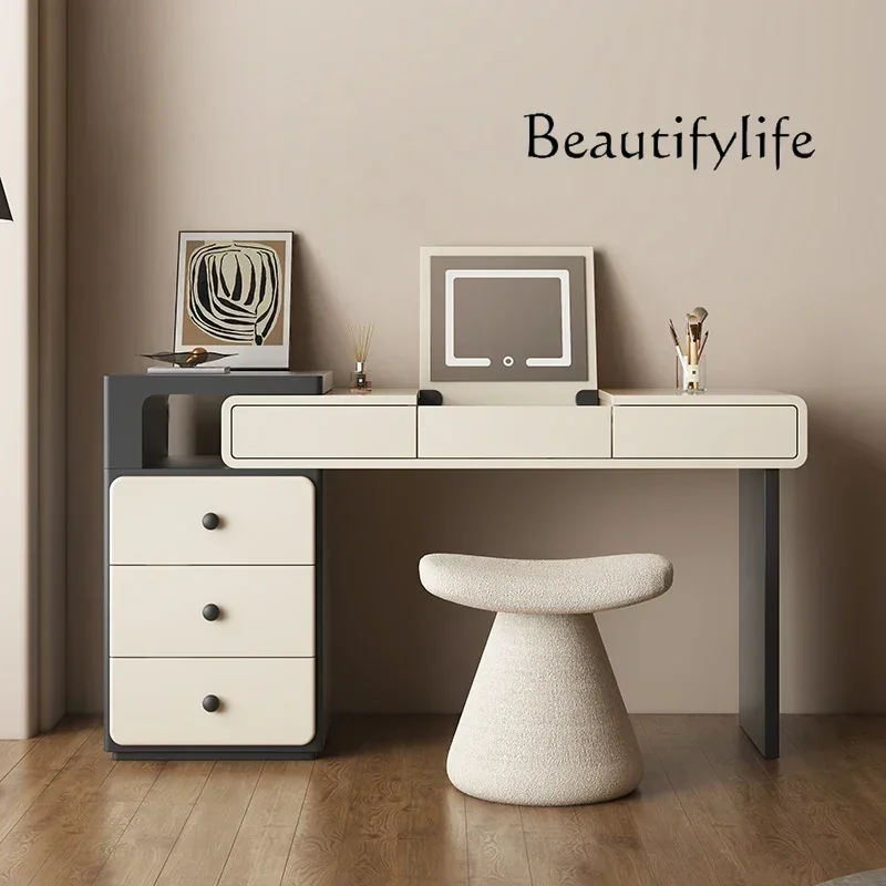 V Flip Dresser Italian Minimalist Storage Cabinet Integrated Bedroom Makeup Table Retractable