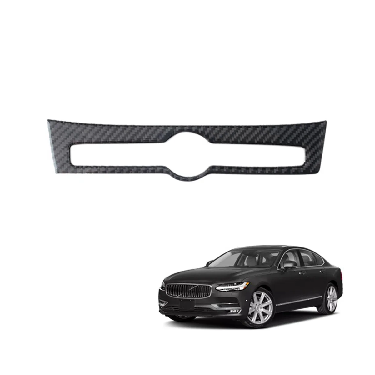 Carbon Fiber Center Console Volume Adjustment Frame Cover Trim Decoration Sticker for Volvo S90 S90L 2017-2019