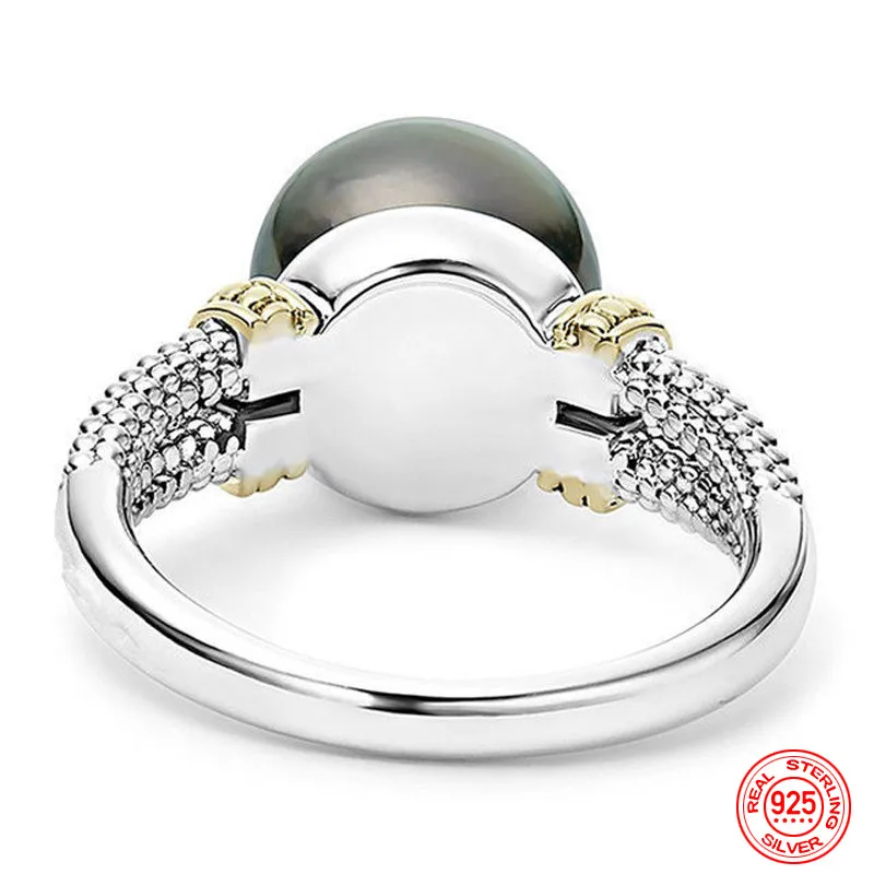 925 Silver Pearl Ring For Women Wedding Jewelry Accessories Wholesale