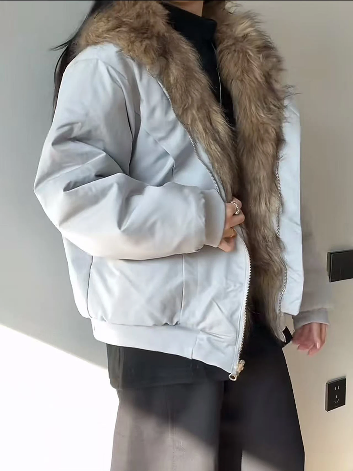 معطف شتوي للرجال من American Retro Thiened من القطن مع ياقة من الفرو بغطاء للرأس من Jaet للشباب عصري طويل Sve Zipp...