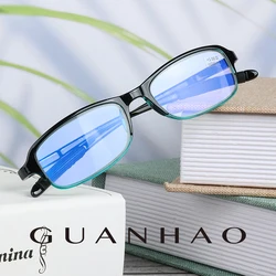 Guanhao Anti Blue Light Resin Lens Fashion Frame TR90 Clear Glasses Man Women Ultra-light HD Plastic Frame Slim Reading Glasses