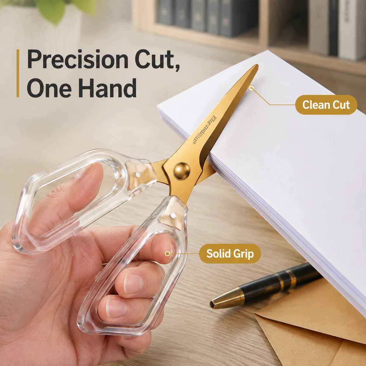 Acrylic Scissors Transparent Handle Sharp Stainless Steel,Office Stationery,Paper Cut Pruning Sewing