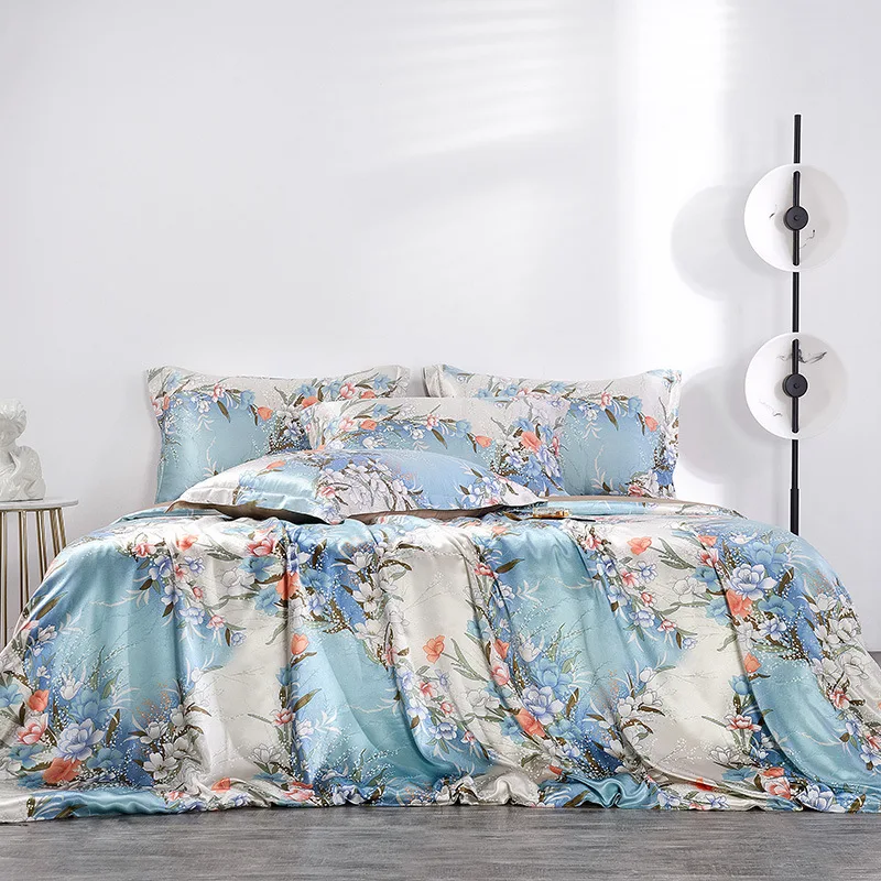 16 mmi four-piece 100% mulberry silk digital printing AB double-sided silk plant flower