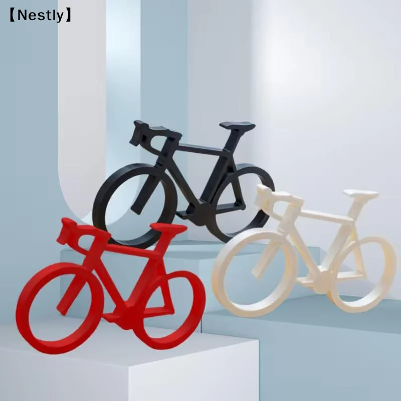 Moderne abstrakte Fahrradskulptur, minimalistische Fahrrad-Kunstdekoration, 3D-gedruckte Radsport-Skulptur, Schreibtischdekoration, Geschenk für Zuhause und Büro〔Nest〕