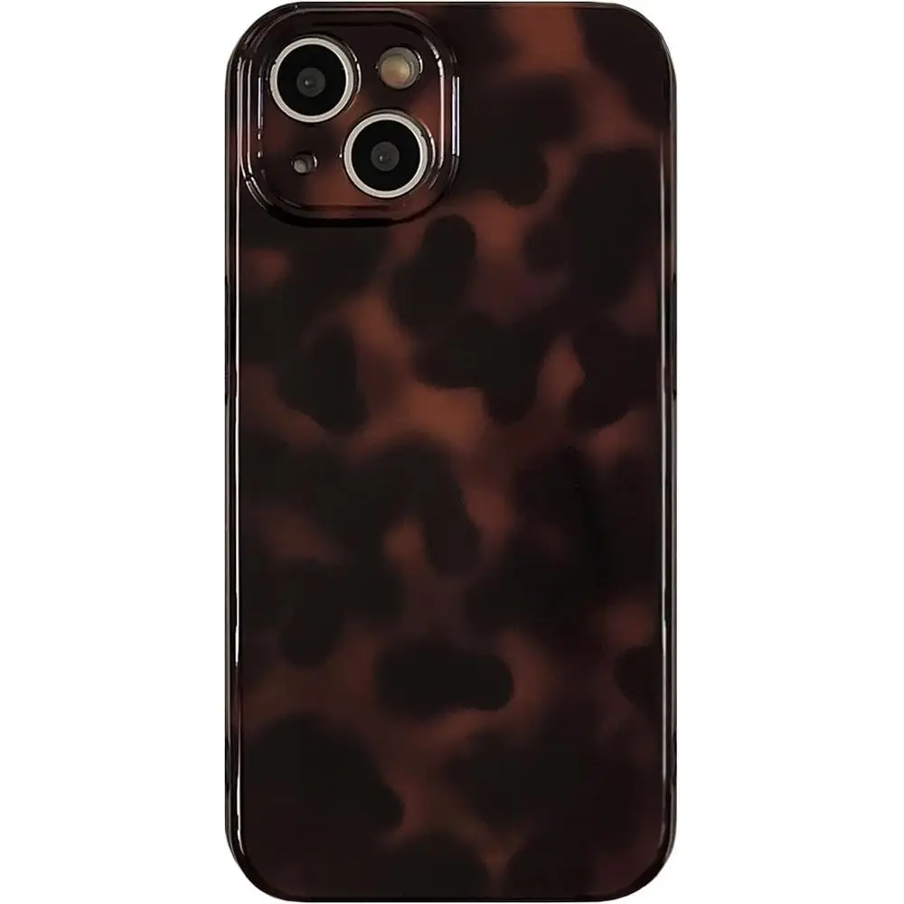 

Aesthetic Tortoise Shell Pe Case or iPe 14 6.1in,Retro Cool Girl Leopard Print Brown Amber Trendy ull Camera Protective Cover or