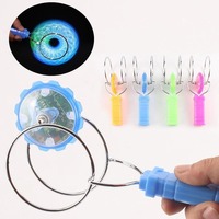 LED Magnetic Orbit Gyroscope Toy For Kids Gift Magic Spinning Top with Rail Hand Cranked Luminous Flashing Lights Spinning Top