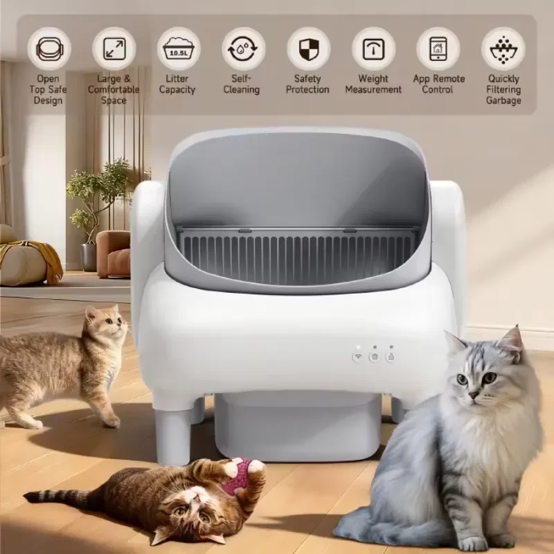 OEM New Design WIFI Cat Box for Self-Cleaning Smart Toilet Robot with APP Control 78L Large Automatic Box