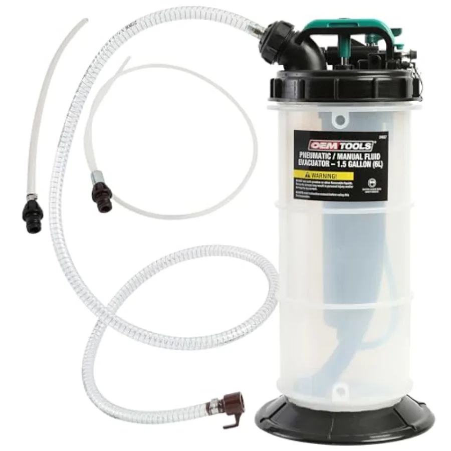 

24937 Pneumatic/Manual Fluid Extractor 1.5 Gallon 6L Oil Extractor Pump for Coolant Transmission and Power Steering Fluid with
