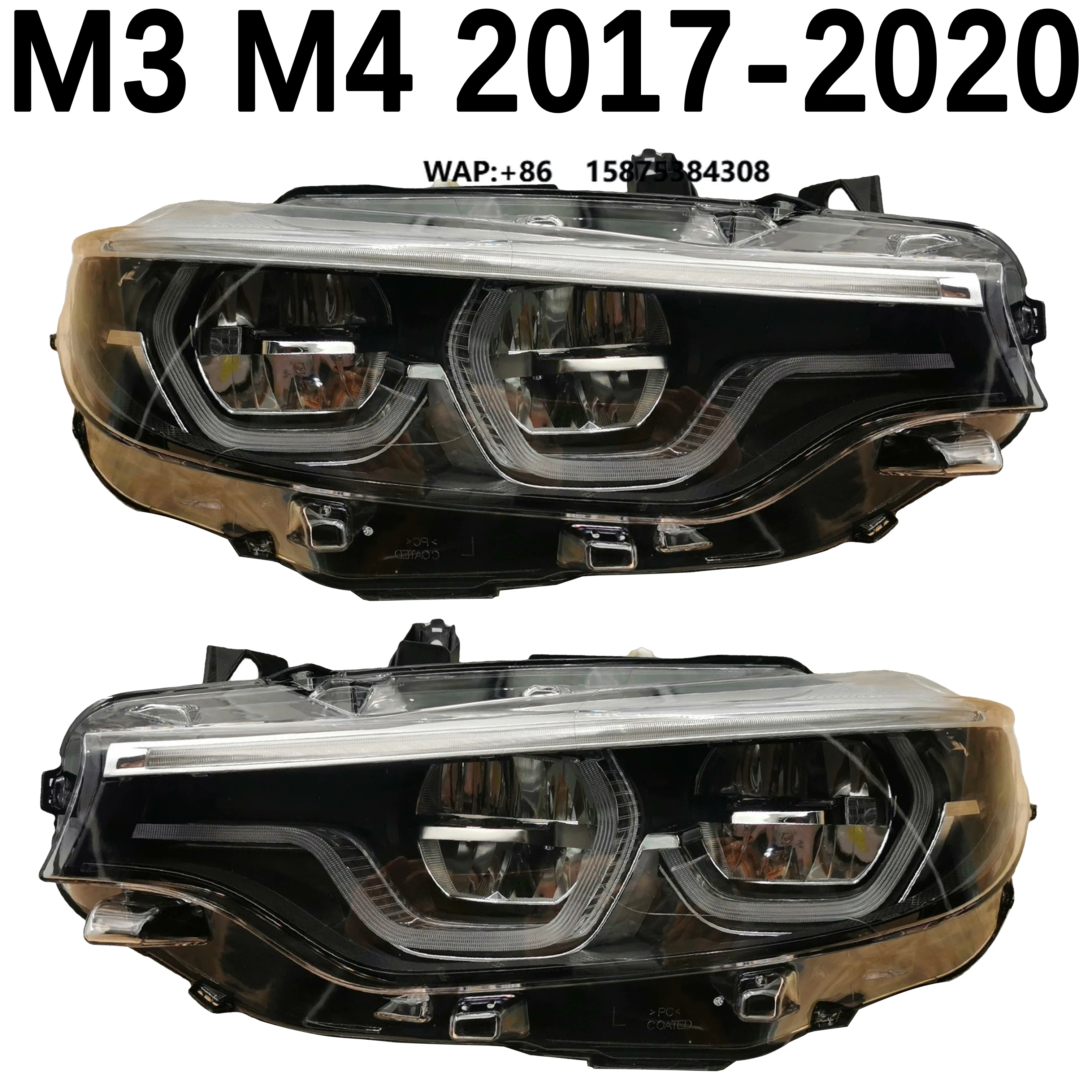 2PC for 4 Series 2017-2020 F80 F32 M3 M4 LED Headlights Headlamp EU Version 63117478157,63117478158 Include Module