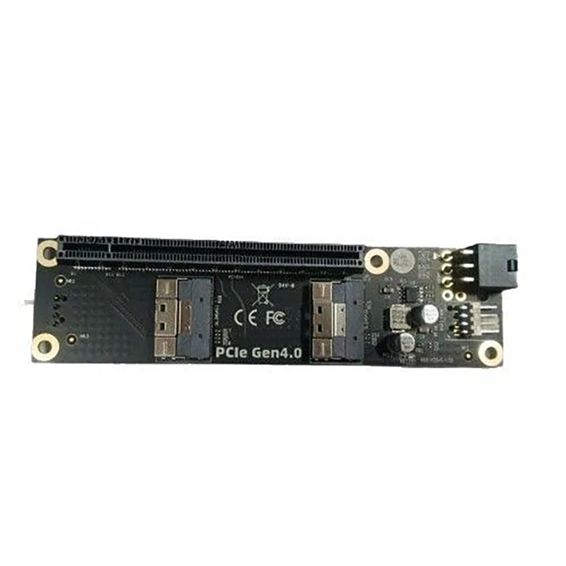 PCIe 4.0 5.0 16x auf SlimSAS SFF-8654 Grundplatte MCIO Split Card GPU Diskreter Grafikkarten-Erweiterungsadapter – Detail 12