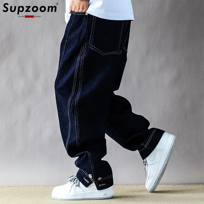 

Supzoom 2025 New Arrival Top Fashion Vintage Autumn And Winter Casual Design Loose Straight Denim Men Jeans