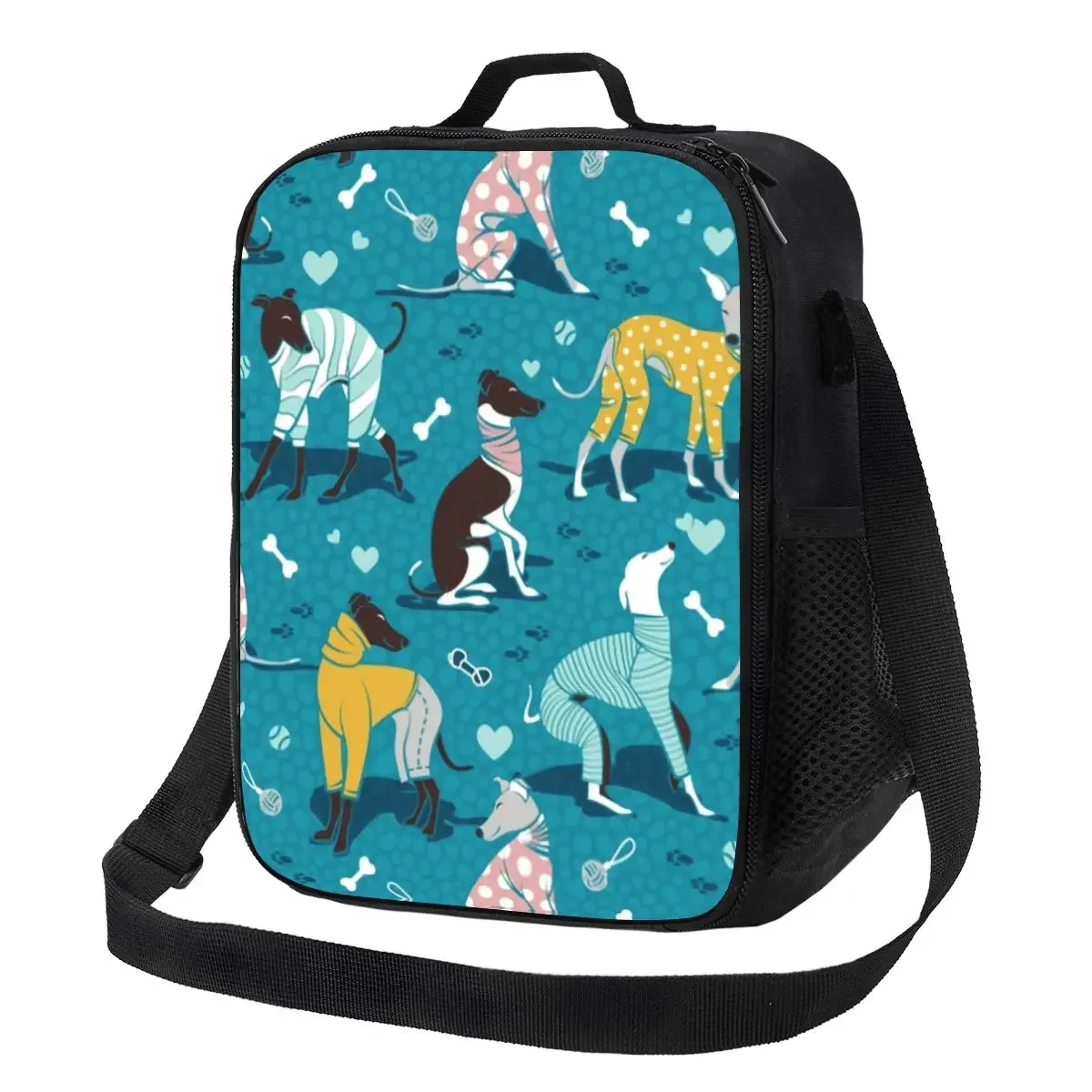 

Cute Greyhounds Dog Insulated Lunch Bag for Outdoor Picnic Whippet Sighthound Pet Resuable Cooler Thermal Lunch Box Women Kids