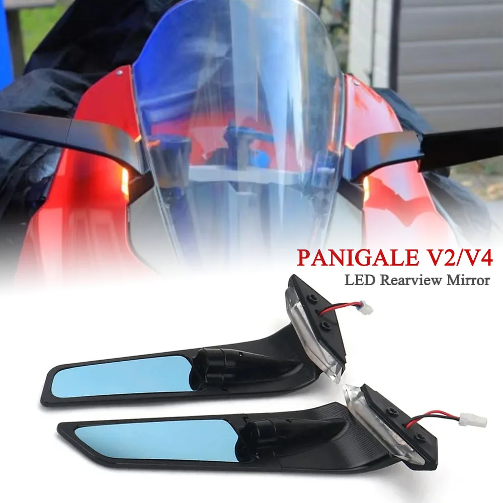 

Panigale V2/V4 Rearview Mirrors with LED Rotating Adjustable Wing Mirrors For Ducati Panigale V2 2020-2024 PANIGALE V4 2018-2024
