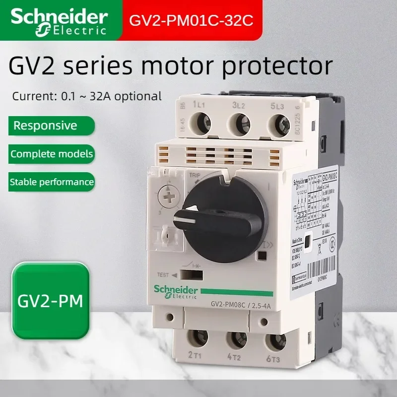 

Schneider Motor Circuit Breaker GV2PM14C 16C 22C 32C 0.1A-32A Knob type Motor Protection Switch