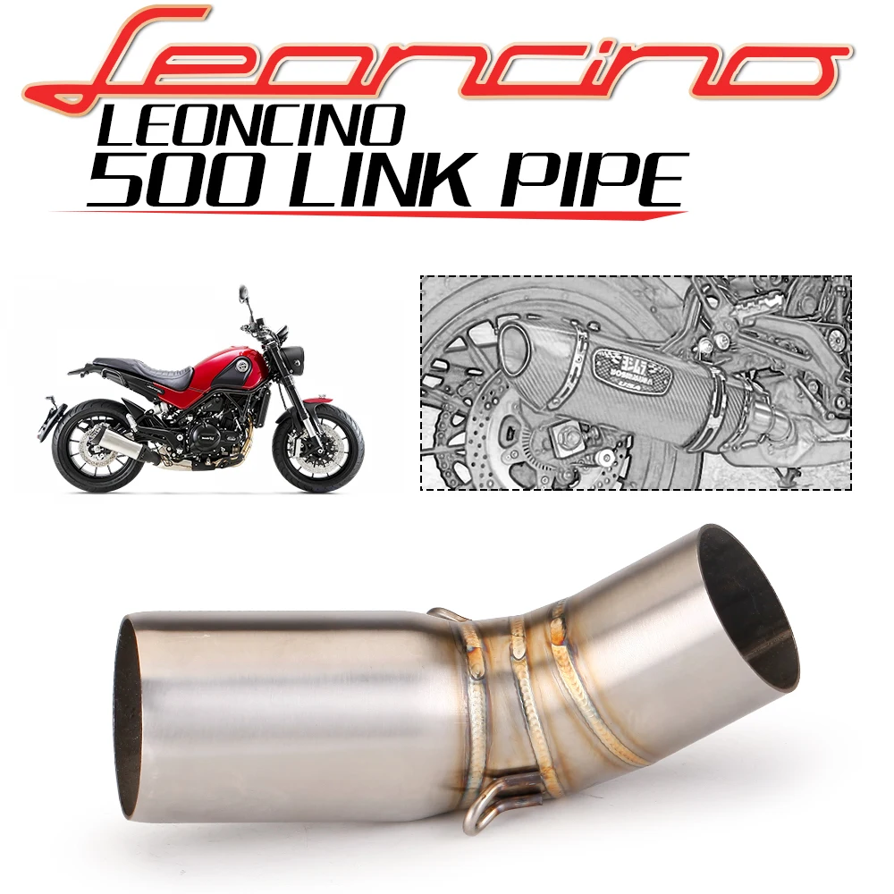 Slip-On 51MM Schalldämpfer aus Edelstahl für Benelli Leoncino 500 BJ500 Mittelrohrverbindung Motorrad-Auspuff
