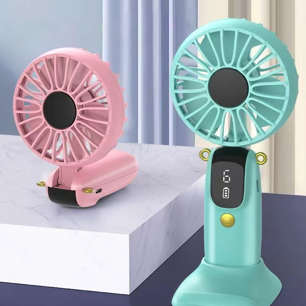 

2025 Mini Hand Fan USB Rechargeable Portable Desk Fan with Phone Holder, Personal Neck Fan & Handheld Fan for Indoor, Outdoor,