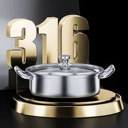 316 Stainless Steel 32cm Divided Hot Pots Fondue Chinese Soup Hotpots Induction Cooker Cooking Pot Twin Divided