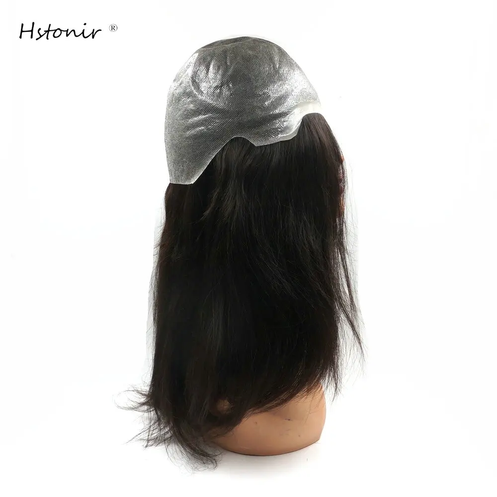 Hstonir 100% Human Hair Full Pu Wig Chinese Cuticle Remy Hair Wigs For Women Easy Wear Real Hair For Bald G003