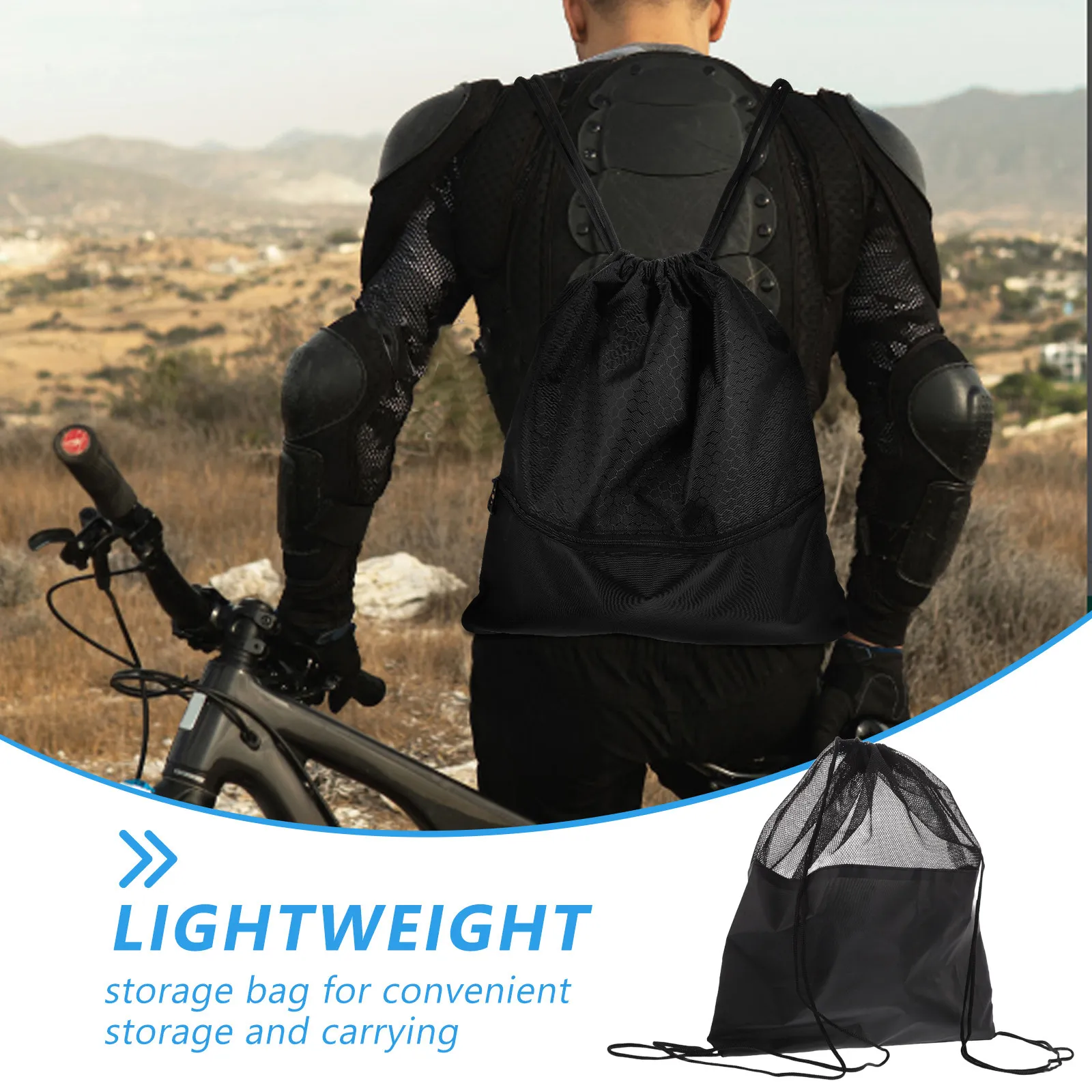 Motorcycle Carrier Bag Oxford Material Lightweight Portable Drawstring Storage Pouch for Sports Equipment Travel