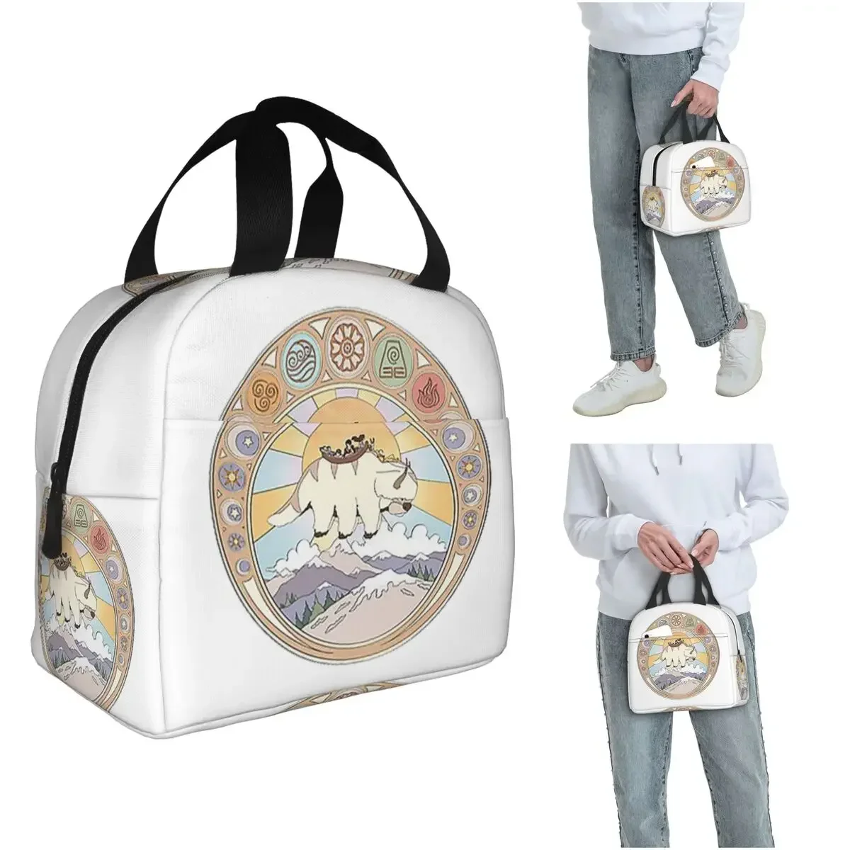 Team Avatar And Elements Design Insulated Lunch Bag for Women Children Portable Food Boxes Thermal Lunch Box Tote