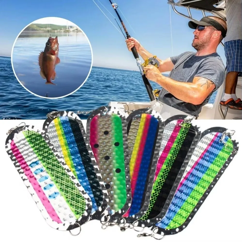 

23cm 80g Trolling Flasher Vibrant Colors Flash Design Metal Dodger Metal Construction Dodger Shape Vehicle Flasher