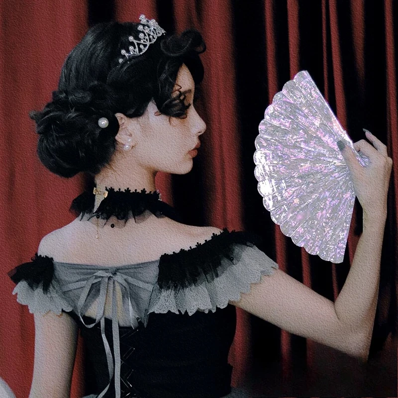 Homemade natural fritillary fan European imitation antique abalone butterfly fritillary