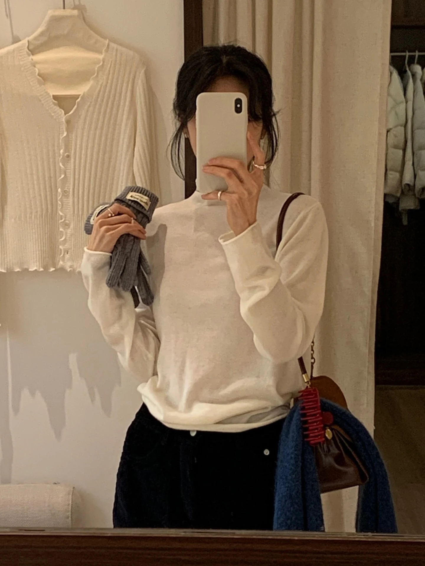 

Корейский облегающий женский вязаный свитер с высоким воротником из ультратонкой мериносовой шерсти, осенне-зимняя новинка