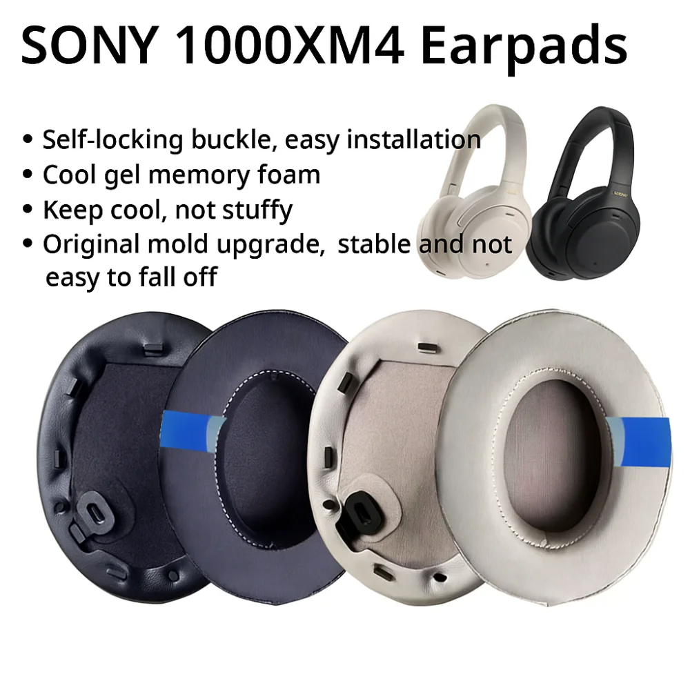 1 쌍의 새로운 냉각 젤 이어 패드 소프트 교체 이어 쿠션 소니 WH-1000XM4 헤드폰 액세서리 용 편안한 이어 패드