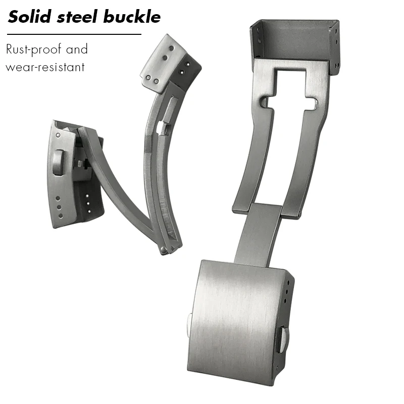 19mm Stainless Steel Folding Watch Buckle for Longines Hydroconquest L3 Rubber Strap Watchband Solid Metal Butterfly Clasp Tools view 3