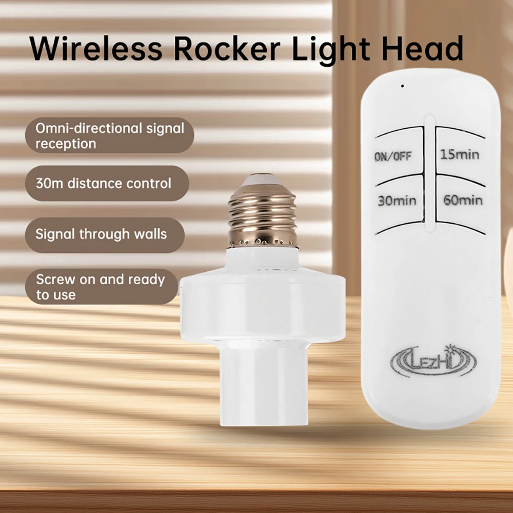 Wireless Remote Control E27 Light Socket Lamp Holder For LED Bulbs Lamp Socket Wireless Light Switch Kit AC 110V-240V