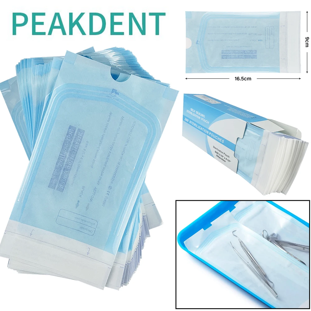 

200Pcs/Box 90x165mm Self-sealing Sterilization Pouches Self-adhesive Bags Clean Pouches For Dental Tattoo Nail Art Accessories