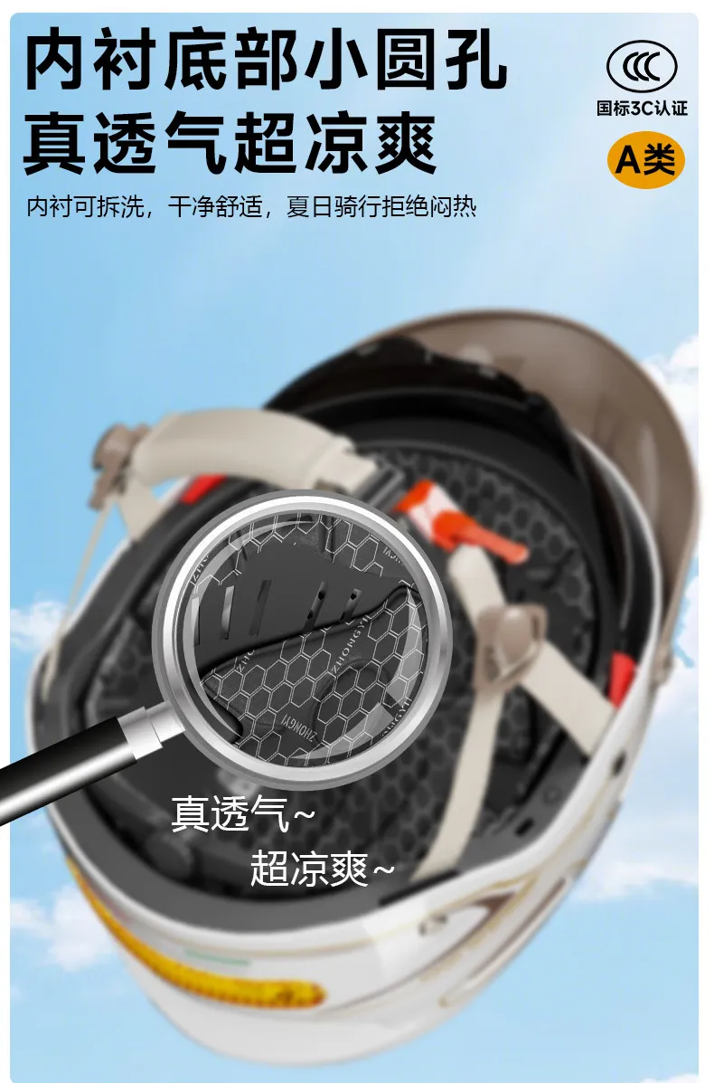 Unisex Open Face Motorcycle Jet Helmet Summer Breathable Electric Scooter Casco Moto UV Protection Lightweight Shockproof Sturdy 4