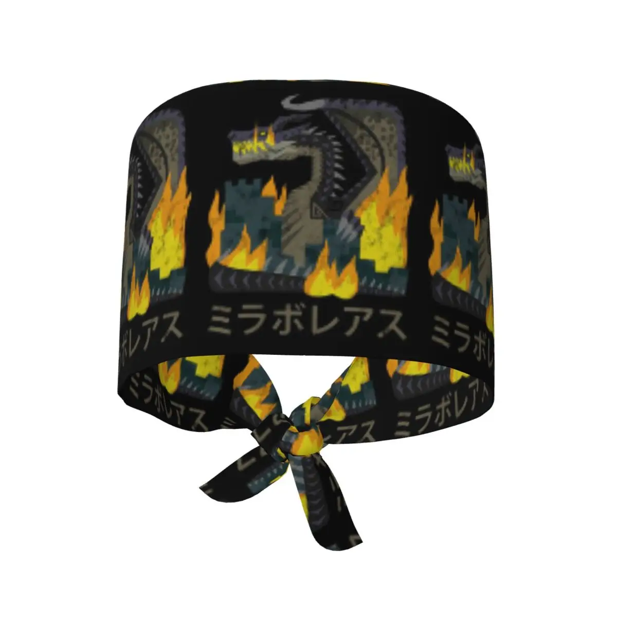 Monster Hunter World Iceborne Nargacuga Kanji Icon Scrub Hat Doctor Working Surgical Cap Adjustable Nursing Caps for Dentist