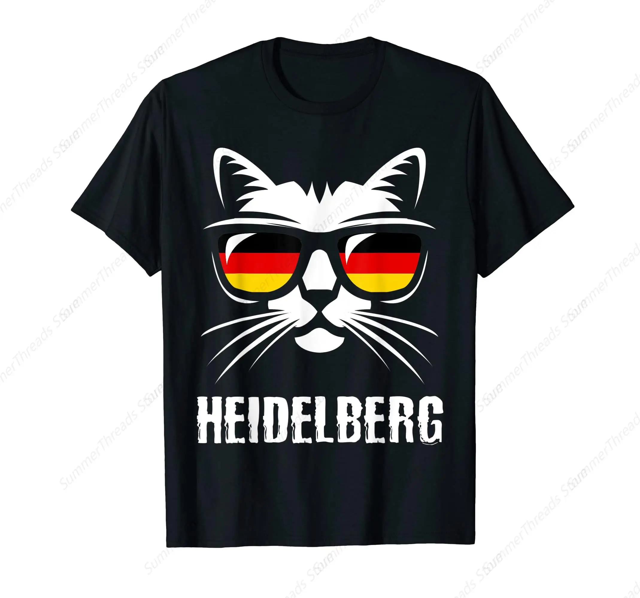 Heidelberg City Funny Cat German Flag Germany T-Shirt