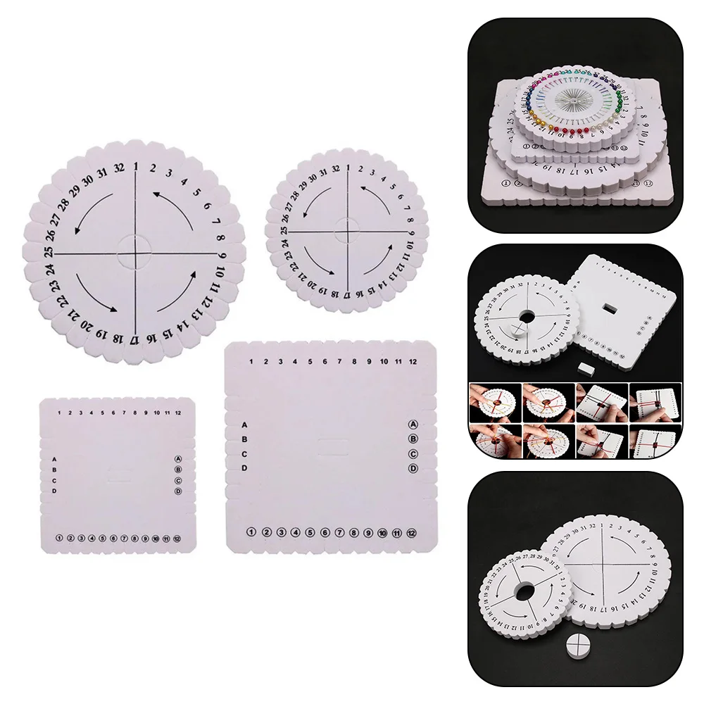 2/4pcs Disc/Disk Braiding Round Square Kumihimo Beading Cord Tray Plate DIY Braided Rope Handmade Craft DIY Jewelry Desgin Board