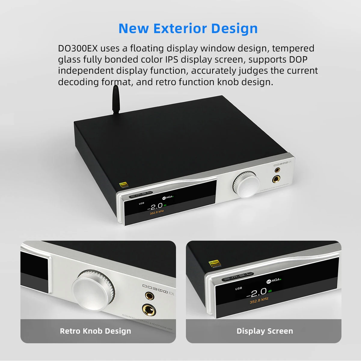 SMSL DO300EX Audio DAC & Headphone AMP AK4191 AK4499EX DAC MQA-CD Decoding XMOS XU-316 DSD512 768KHz 32Bit Hi-res Pre-Amplifier