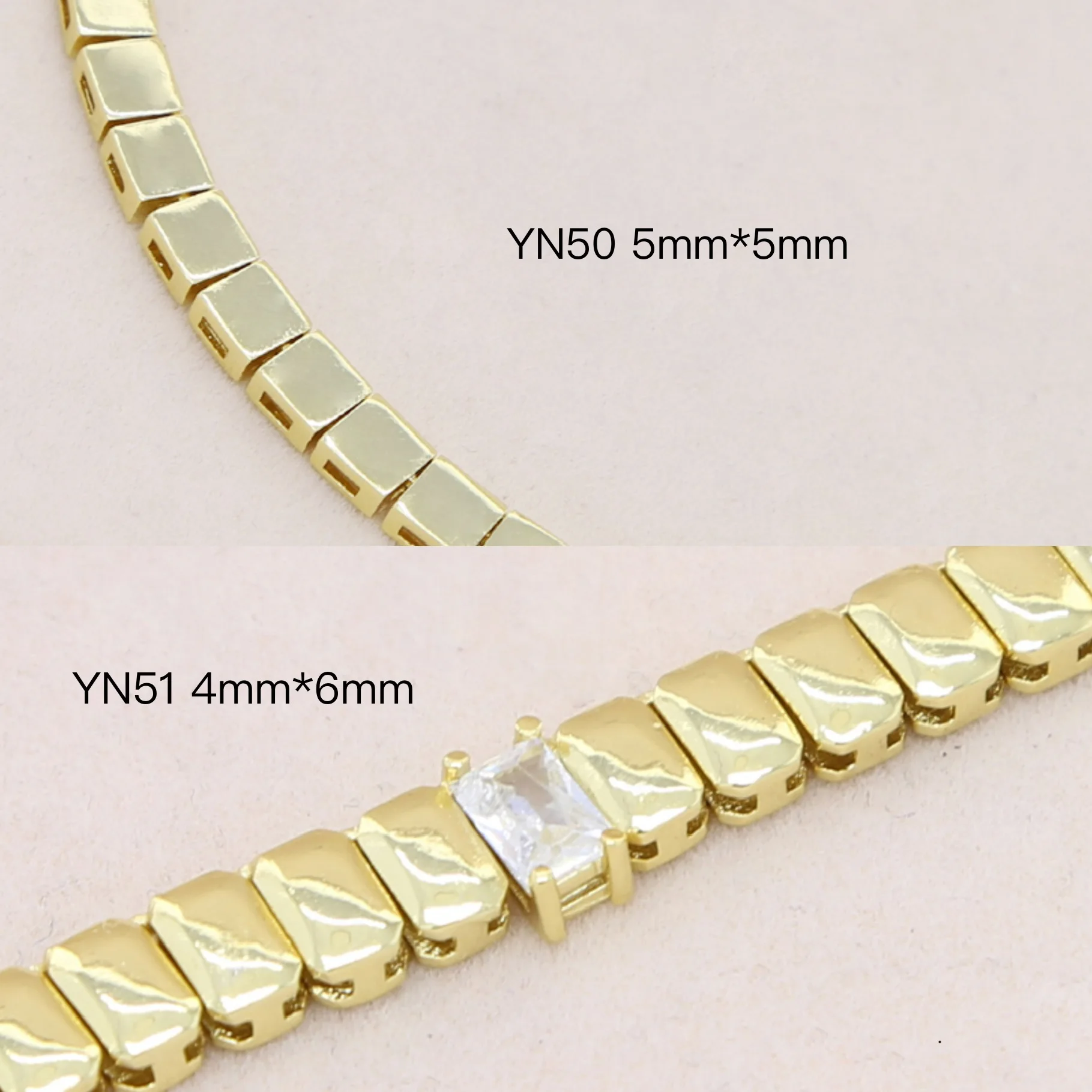 Classic Gold Color and White Square Cz Tennis Necklaces for Women Men Paved Cubic Zirconia Brass High Quality Fashion Jewelry
