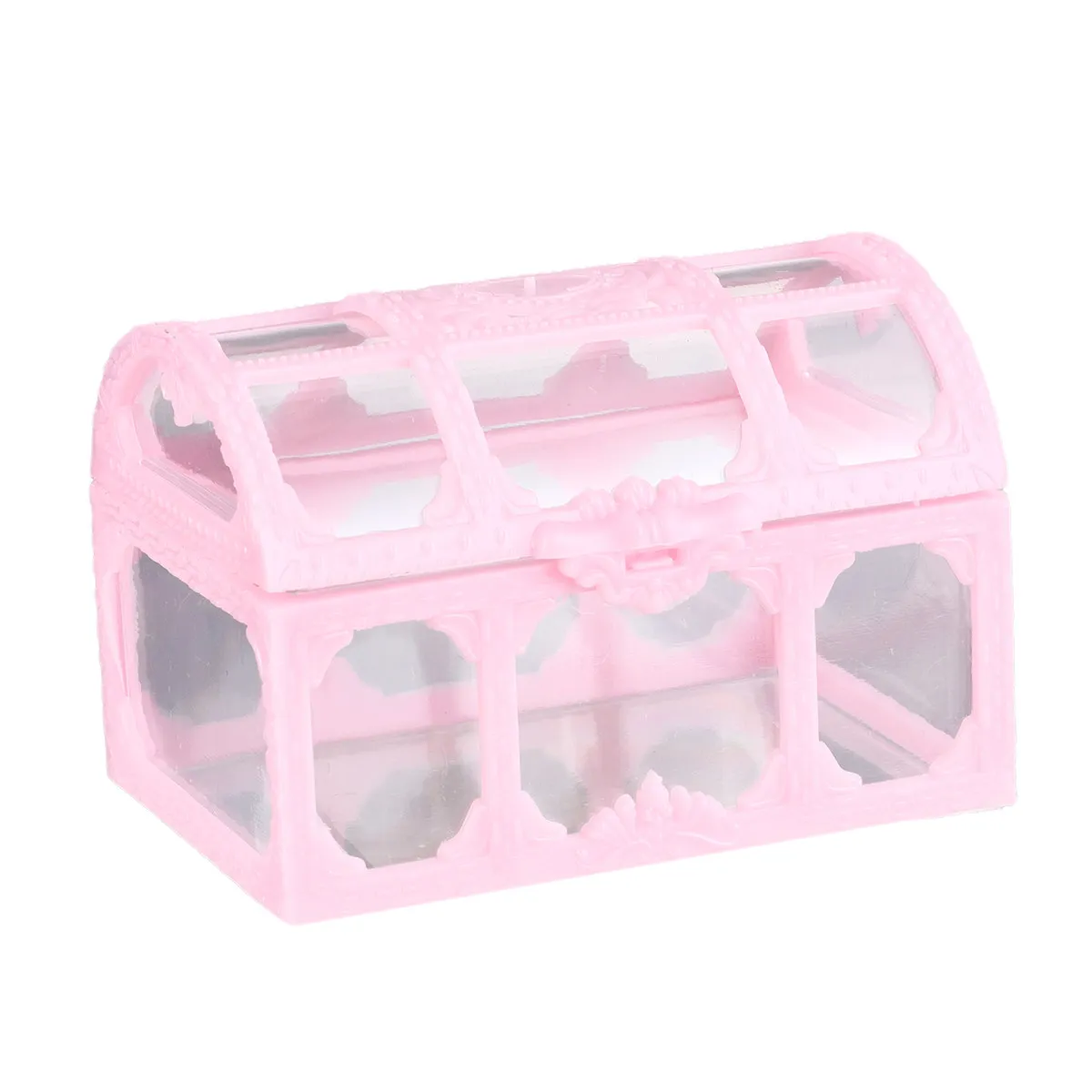 Caja de plástico transparente para dulces, forma de cofre del tesoro, para recuerdos de boda, suministros para fiestas, caja de regalo, joyería pequeña, cosméticos, 10 Uds.