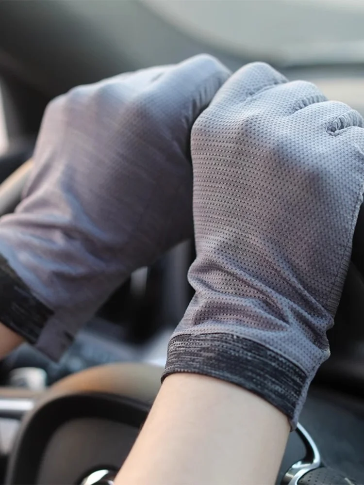civic-keys-anti-sweat-ice-silk-touchscreen-gloves-thin-men's-driving-cycling-breathable-sun-protection-lightweight-gloves