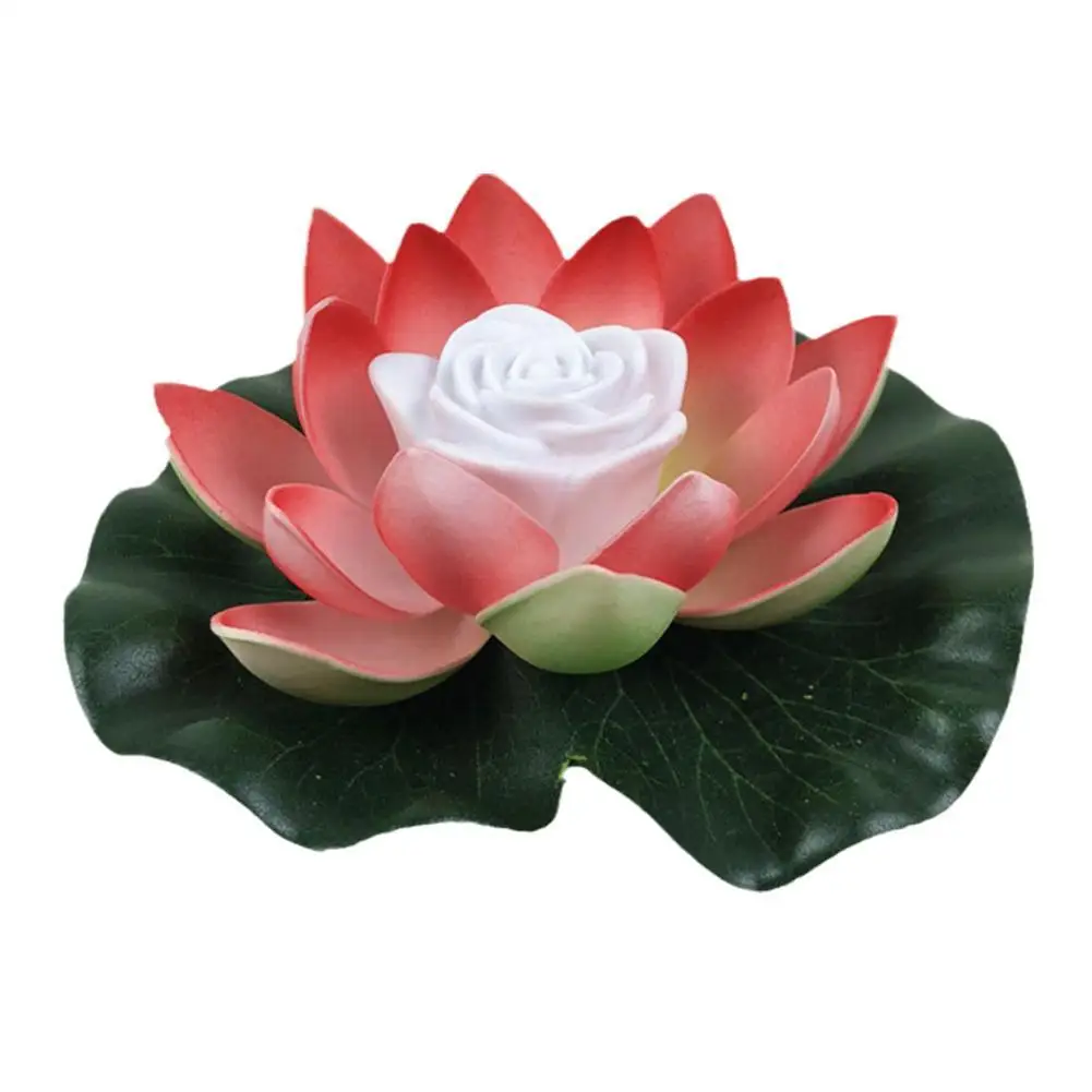 LED Waterproof Floating Lotus Light Lotus Floating Pool Accessories Garden Home Water Lamp Night Lamp Lighting Lotus Decor J9H4