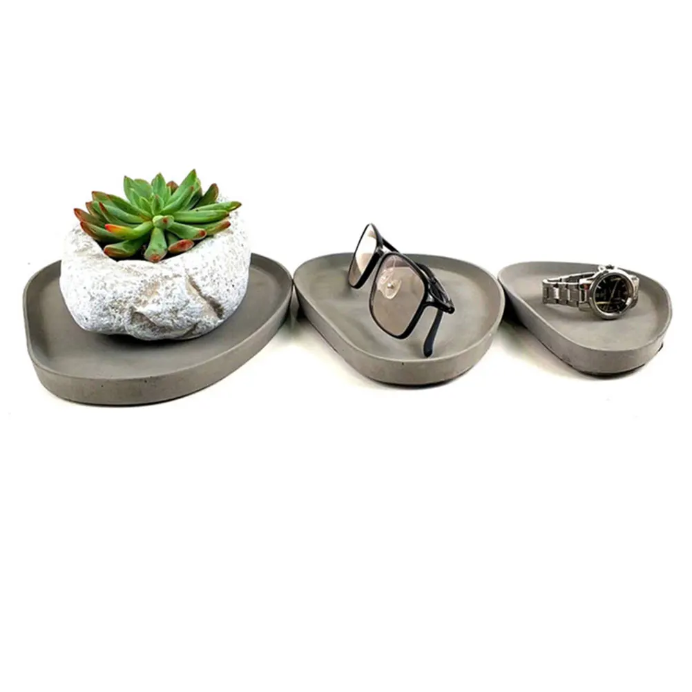 

Cement Fruit Tray Nordic Style Storage Dish Durable Premium Material Practical Decorative Tray Bathroom Bedroom Restaurant Use