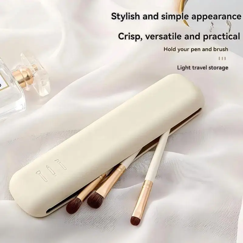 Silicone Brow Pencil Case Makeup Brush Eyeshadow Brush Storage Set Dust-Proof Simple Portable Travel Bag Specific