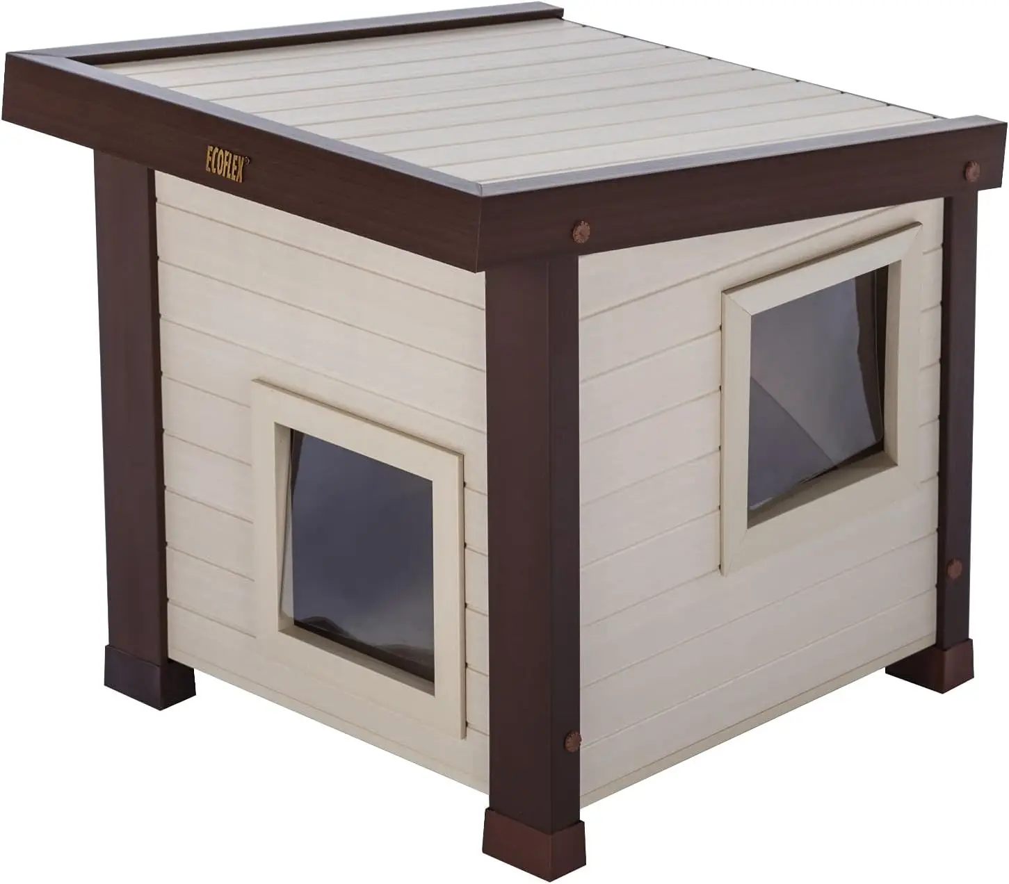 

Albany Outdoor Feral Cat House for Multiple Cats with Quick & Easy Assembly,2 Vinyl Door Flaps Included, Moisture&Odor Resistant