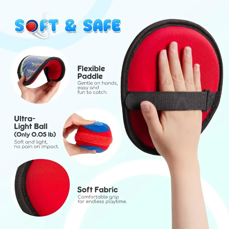 Toss and Catch Ball Set - Ultra Soft & Safe Toddler Baseball Gloves Designed for Pain-Free - Kids Games Toys Indoor Outdoor - Gr
